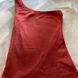 red/coral one-sleeve shirt from aeropostale